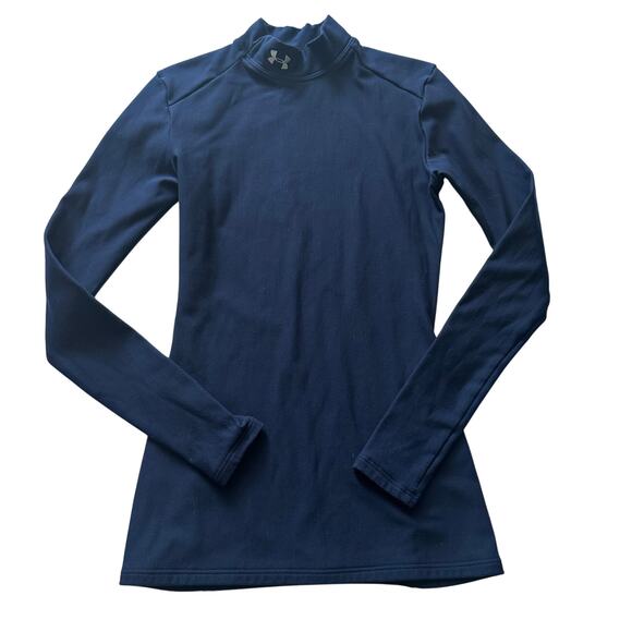 Under Armour Youth Small Blue Mock Neck Base Layer - Picture 1 of 4